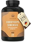 Cordyceps Kapseln hochdosiert - 270 Stück (650mg) - 1950mg pro Tag (10:1...