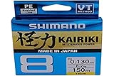 SHIMANO Kairiki 59WPLA58R30 Angelschnur, 8, 150 Meter, Gelb, 0,060 mm/5,3...