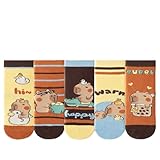 Astriva 5 Paar Capybara ABS Socken Anti Rutsch für Baby Kinder, Capybara...
