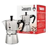 Bialetti Moka Express Ikonische Herdplatten-Espressomaschine, Aluminium,...