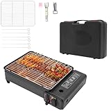 ACROSSPART Tragbarer Camping Gasgrill, Gasgrill Klein mit Grillnetz und...
