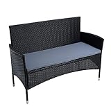 ESTEXO Polyrattan Gartenbank Rattan Gartenmöbel 2-Sitzer Sitzbank mit...