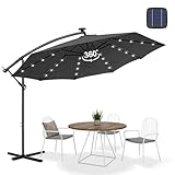 Sonnenschirm Ø300 cm mit LED | Ampelschirm Gartenschirm UV-Schutz &...