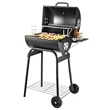 Holzkohlegrill Grillwagen - Kohlegrill Griff, Grillrost und Thermometer,...
