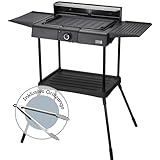 LEBENLANG 2in1 Elektrogrill Tischgrill elektrisch - Inkl. Standfuß &...