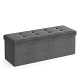 SONGMICS Sitzhocker mit Stauraum, klappbare Sitzbank, 38 x 110 x 38 cm...