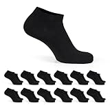 Basic Treasure 12 Paar Baumwolle Schwarze Sneaker Socken 39-42,...