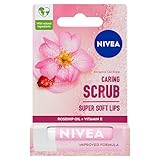 NIVEA 2 in 1 Pflege-Lippenpeeling Mit Hagebuttenöl (5,5 ml), Vitamin E,...