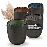 Moritz & Moritz SOLID Espressobecher 4er Pack - Steingut Espresso Tassen 70...