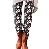 Damen Leggings Weihnachten Druck Sport Lang Elegant Wollleggings Damen...