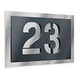 Graviers Design Hausnummer aus V2A Edelstahl 160x110mm - Anthrazit RAL 7016...