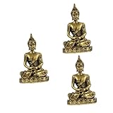 Amosfun 3St Bronze-Buddha-Statue-Verzierung Buddha Statue Buddha Figuren...