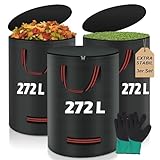 Miaglury 3X 272L Gartensack Laubsack Gartenabfallsack Stabil mit Deckel...