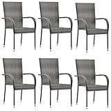 Myheimly 6X Gartenstuhl Stapelbar Gartensessel Stapelstuhl Essstuhl...