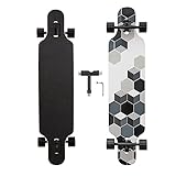 Longboard, 8-lagigem Ahornholz Cruiser komplettes Skateboard,Longboards...