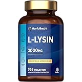 L-Lysin Hochdosiert Tabletten 2000mg | 365 Vegan Stk | 1000mg pures L Lysin...