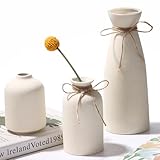 Zaxiva Beige Keramik Vasen 3er-Set, Nordische Moderne und Minimalistische...