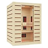 Holl's Hybrid-Sauna Kombi 2-Sitzer 140 x 130 x 190 cm + Pfanne Harvia Vega...