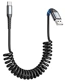 SUNGUY USB C Spiralkabel, 【0.4M-1M】 USB auf USB C Kabel und Datenkabel...