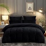 DXHOME Winter Bettwäsche 135x200 Schwarz Flauschig Plüsch Bettwäsche...