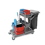 Hypafol Profi Putzwagen mit 100l Leinensack I Praktischer Reinigungswagen...