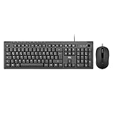 Rii Kabelgebundenes Tastatur-Maus-Set, PC Tastatur mit Kabel,...