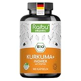 Raibu BIO Kurkuma mit Ingwer Kapseln mit Schwarzem Pfeffer - 180...