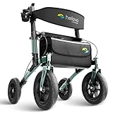 Helavo Rollator mit Luftbereifung für Draußen - Faltbarer Rollator mit...