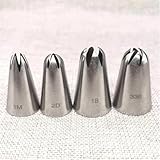 UYHBCNQD Spritztüllen aus Edelstahl, 4-teiliges Set mit russischen...