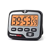 ThermoPro TM01 Küchentimer, digital, mit großem LCD-Display, Lautstärke,...