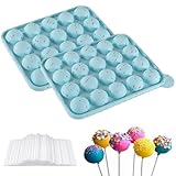 Puedno Cake Pop Silikonform, Cake Pop Form mit 100 Cake Pop Sticks, 20...