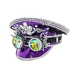 TONXX Strass-Navy-Hut für Dame, Hochzeit, Braut, glitzernder Sergeant-Hut,...