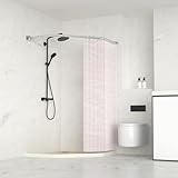 YOFOQ Duschvorhangstange Ecke, Verstellbare Duschvorhangwinkelstangen...