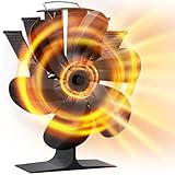 DZKKIUR Kaminventilator ohne Strom – 6-Blatt Ofenventilator,...
