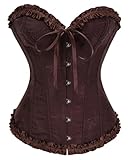 KUOSE Damen Vollbrust Corsage Bauchweg Korsage Top Übergrößen Schwarz