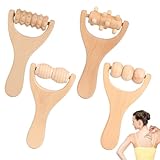 4 Stück Massageroller Holz, Multifunktional Massage Roller, 4 Modelle...