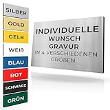 Klingelschild mit Gravur | Namenschild Briefkasten selbstklebend Türschild...