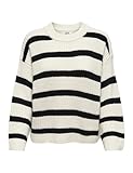 JDY Damen JDYjusty L/S Stripe Knt Noos Jumper Pullover, Eggnog, M EU