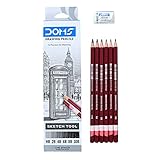 DOMS Zeichnen & Skizzieren Graphit Bleistift Set (6 x 5 Stück)