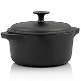 BBQ-Toro Gusseisen Cocotte | 2,7 Liter, Ø 20 cm | schwarz, rund | Bräter...