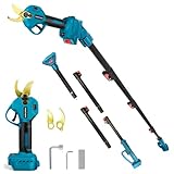 Akku Astschere Elektrische Gartenschere 2 IN 1 Teleskop Stange für Makita...