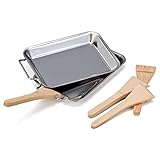 FLAMMBURO Grillpfännchen 2er Set - Zwei Pfännchen aus Edelstahl zum...