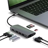 SATECHI USB C Hub 8 in 1 Multiport V2 mit 4K-HDMI, 60W PD-Aufladung, 3...