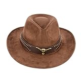 TOLASTO Westernhut für Damen und Herren, Männer Western Cowboyhute mit...