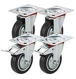 Wheels 4er Transportrollen 400 kg belastbar Lenkrolle mit Bremse -...
