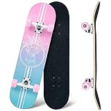 Skateboard, 31 x 8 Zoll komplettes Skateboard,8-lagiges Ahornholz, ABEC-11...