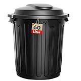 Floordirekt Mülleimer, 60 Liter Abfalleimer mit Deckel für Küche und...