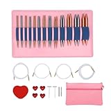 Tnfeeon Rundstricknadeln, Austauschbares Aluminium-Set mit 13 Paaren der...