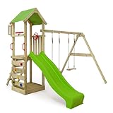FATMOOSE Spielturm Klettergerüst KiwiKey Kick XXL mit Schaukel & Rutsche,...