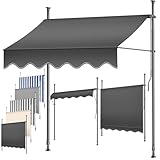 KESSER® Klemmmarkise mit Handkurbel Balkon | Balkonmarkise ohne Bohren |...